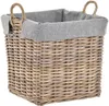 KRINES HOME Großer Holzkorb Natur Rattan XL Korb mit Inlett Produktbild-Vorschau 1