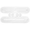Two white plastic strips and four small white circular plastic pieces with cross-shaped slits are arranged on a white background. Produktbild-Vorschau