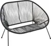 BELIANI Ławka sofa balkonowa czarna technorattan stal 114 Podgląd zdjęcia produktu 6