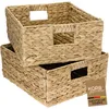 Aufbewahrungskorb geflochten aus Wasserhyazinthe Seegras 2er Set passend für Kallax HMF 37243-S2 30 x 34 x 15 cm Produktbild-Vorschau