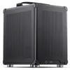 A black mini tower computer case with a handle on top, shown from a front-diagonal angle. Podgląd zdjęcia produktu