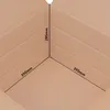 Close-up view of the inside corner of a cardboard box, with dimensions indicated. Produktbild-Vorschau