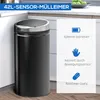 HOMCOM Sensor Mülleimer 42L, Elektrisch Automatischer Produktbild-Vorschau 6