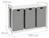 Cestino portabiancheria Relaxdays con 3 sacchi, 150 L, Anteprima dell’immagine prodotto 4