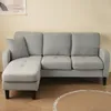 L-förmiges Ecksofa mit Chaiselongue, 3-Sitzer-Leinensofa Produktbild-Vorschau 7
