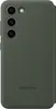 A back view of a dark green Samsung phone case with a camera cutout and the Samsung logo. Produktbild-Vorschau