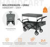 A grey handcart with a canopy and a storage bag, presented with feature callouts. Náhled obrázku produktu