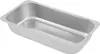 A silver rectangular metal pan. Voir les images du produit