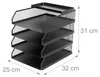 Portadocumenti Relaxdays, metallo, formato A4, 4 scomparti, Anteprima dell’immagine prodotto 4