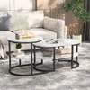 Ineinander schiebbare ovale und runde Couchtische mit Produktbild-Vorschau 1
