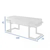 A line drawing of a bench with dimensions indicated. Produktbild-Vorschau