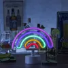 LED NEON Figur REGENBOGEN - Dekoleuchte - H: 19cm - Batterie oder USB Betrieb - stehend - bunt Produktbild-Vorschau