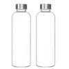 2er Set Trinkflasche aus Glas 1 Liter Deckel aus Edelstahl Produktbild-Vorschau 2