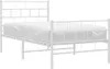 Postel s čelem a nohou kovová bílá 100x200 cm Náhled obrázku produktu 3