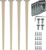 A set of four wooden furniture legs with mounting hardware. Produktbild-Vorschau