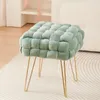 Theo&Cleo Moderner Velvet Kosmetik Hocker, Quadratisch Produktbild-Vorschau 5