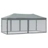 A grey party tent with mesh sides is shown against a white background. Náhled obrázku produktu