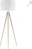 Lampadaire Lunaris, abat-jour en tissu, trépied - marron Voir les images du produit 1
