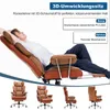 A person relaxing in a gaming chair, with smaller images of the chair from different angles at the bottom. Náhled obrázku produktu