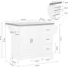 A diagram showing the dimensions of a white kitchen island. Podgląd zdjęcia produktu