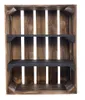 3er Set geflammte/braune Holzkiste mit 2 Mittelbrettern Produktbild-Vorschau 3