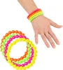 Neonfarbene Disco-Armbänder 80er Jahre, 4 Stück. Produktbild-Vorschau 1