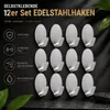 12 Edelstahl Handtuchhaken Klebehaken Wandhaken Bad Küche Produktbild-Vorschau 1