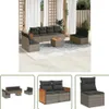 The Living Store 9-tlg. Garten-Sofagarnitur mit Kissen Grau Produktbild-Vorschau 1