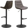 ADISA Barhocker 2erSet Stoff Basel Graubraun Anthrazit + Drehfunktion