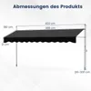 COSTWAY Klemmmarkise 400 cm breit, Balkonmarkise ohne Produktbild-Vorschau 7