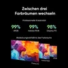 Marketing image showing color gamut coverage percentages and visual representations of different color spaces. Podgląd zdjęcia produktu