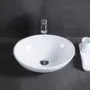 Lavabo da appoggio in Vetroceramica bianco ovale elegante Anteprima dell’immagine prodotto 7