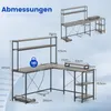 COSTWAY Biurko narożne w kształcie litery L 145x145cm Podgląd zdjęcia produktu 3