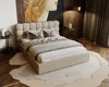 Čalouněná postel 200x200 Parlas - Elegantní čelo, pěna - Náhled obrázku produktu 2