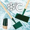 Two ice choppers with wooden handles are shown against a background of ice and snow. A snowflake and a Celsius symbol are overlaid on the image. Produktbild-Vorschau