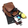 Borsa a tracolla da uomo, effetto pelle, color marrone, Anteprima dell’immagine prodotto 6