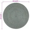 vidaXL Tappeto fatto a mano in iuta rotondo 150 cm verde Anteprima dell’immagine prodotto 5