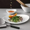 A beautifully plated meal with vegetables and sauce, presented on a white oval plate, with serving bowls and utensils in the background. Produktbild-Vorschau