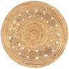vidaXL Koberec pletený vzor Juta 90 cm Round Náhľad obrázku produktu 5