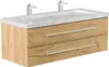 Badmöbel Marmor Carrara White YAMO 130 cm 2 Hahnlöcher Produktbild-Vorschau 3