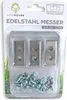 A retail package containing replacement blades and screws for a lawnmower. Produktbild-Vorschau