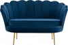Muschelförmiges 2-Sitzer-Sofa aus dunkelblauem Velours Produktbild-Vorschau 1