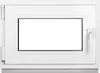 A white window frame with a clear glass pane, set against a white background. Anteprima dell’immagine prodotto
