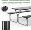 A picnic table and benches with text highlighting product features. Anteprima dell’immagine prodotto