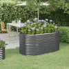 vidaXL Aiuola rialzata in acciaio zincato 152x80x68 cm Anteprima dell’immagine prodotto 2