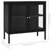 vidaXL Sideboard Schwarz 70x35x70 cm Stahl und Glas Produktbild-Vorschau 8