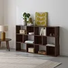 sweeek - Bücherregal 3 Regale 12 Fächer - Nussbaumfarben Produktbild-Vorschau 4