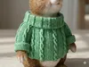 Deko Hase mit grünem Pullover – Sitzende Hasenfigur aus Produktbild-Vorschau 4