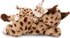 Two stuffed lynx toys, one larger and one smaller, lying on top of each other against a white background. Produktbild-Vorschau