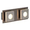 A modern, rectangular wall or ceiling light fixture with two square light modules. Produktbild-Vorschau